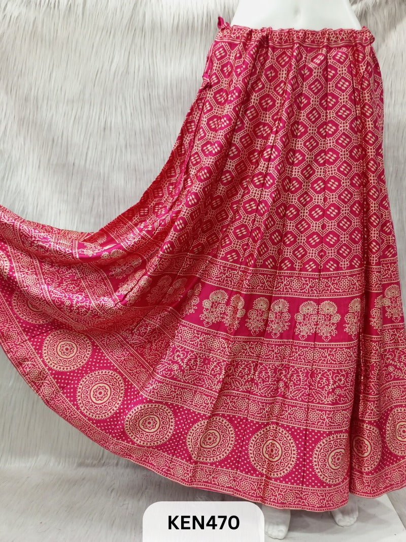 MASHRU PRINTED KALI SKIRT