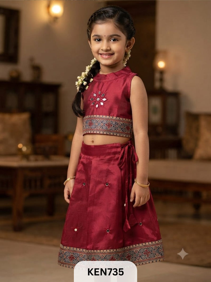 MASHRU MIRRORWORK KIDS CHANIYA CHOLI