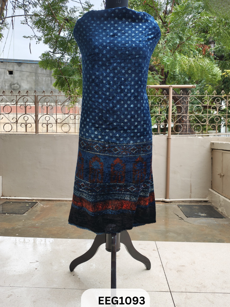 VELVET AJRAKH PRINTED TOP-2.4 MTR