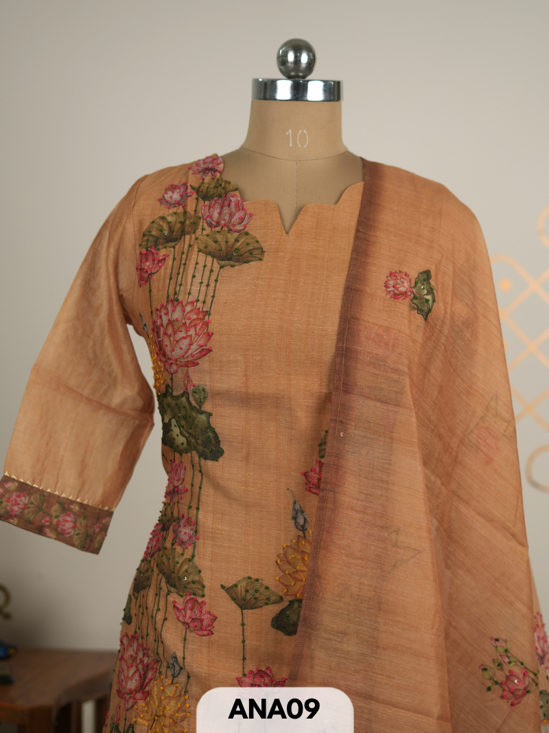 PURE CHANDHERI 3 PCS SALWAR SET