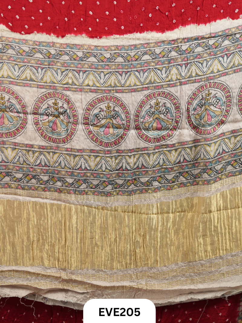 Modal Bandhini With Madhubani Fusion Saree