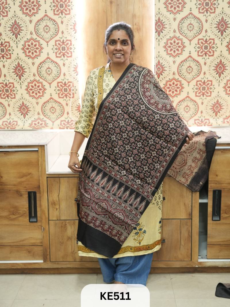 MASHRU HANDBLOCK PRINT STOLE