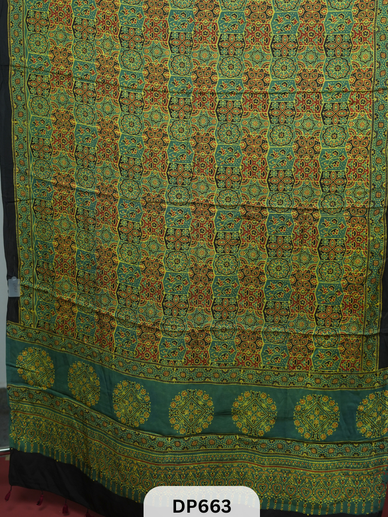 MODAL SILK DUPATTA WITH AJRAKH PRINT Sadhana Fashion