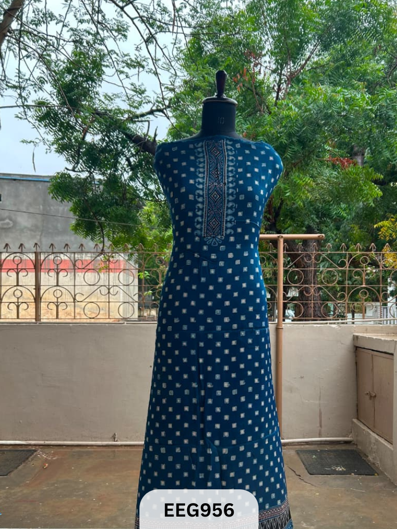 MODAL AJRAKH HANDBLOCK PRINT TOP -2.5MTR
