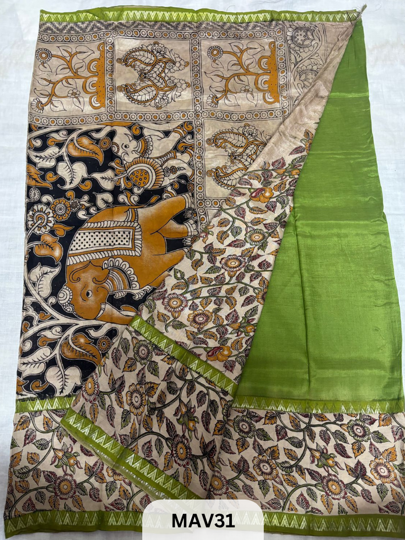 MANGALAGIRI SILK WITH KALAMKARI FUSION