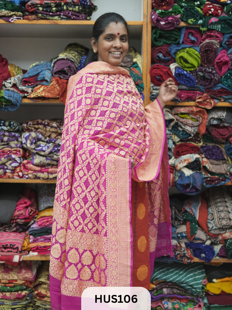 PURE KHADDI GEORGETTE DUPPATTA
