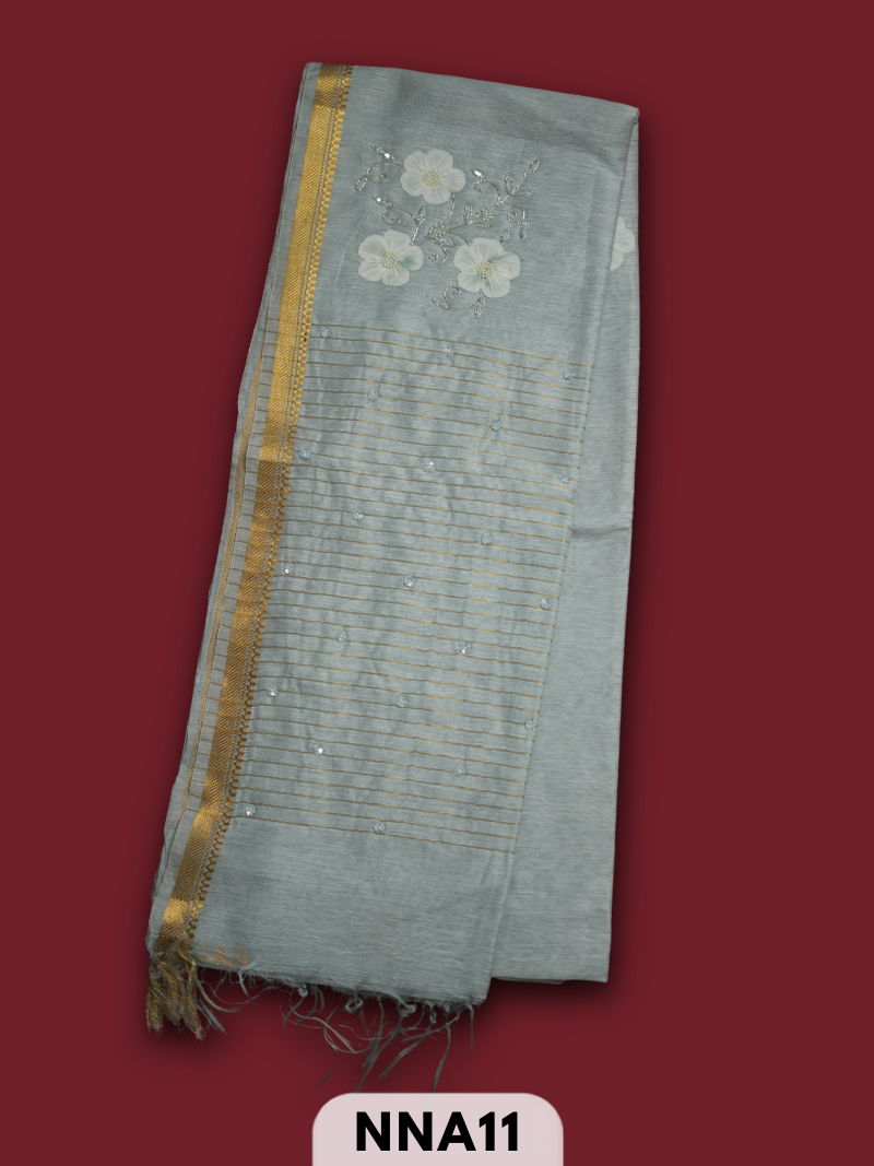 PURE TUSSAR DESIGNER PIECE SAREE