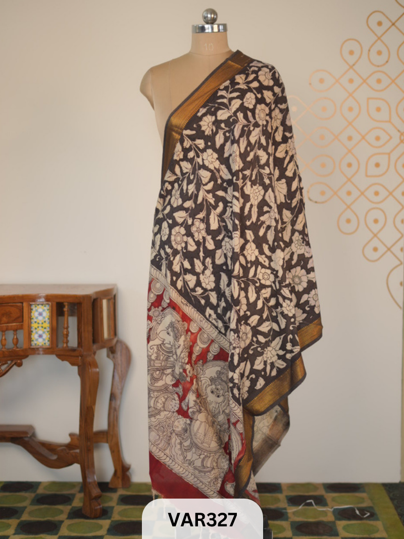 KALAMKARI CHENNURI SILK DUPPATTA
