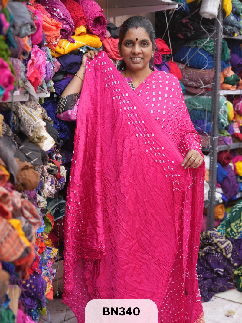 PLAIN MODAL GAJI HAND BANDHEJ - BEST BUY*