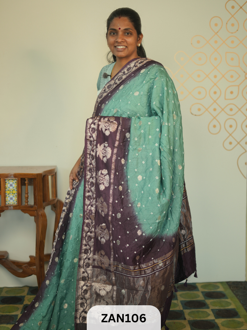 BANARASI BANDHINI WITH TIE AND DIE SAREE