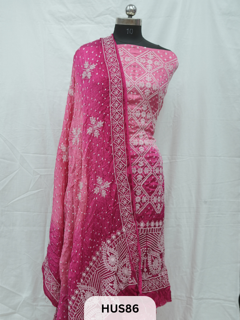 LUCKNOWI CHIKANKARI -3 PCS SALWAR SUIT - MODAL