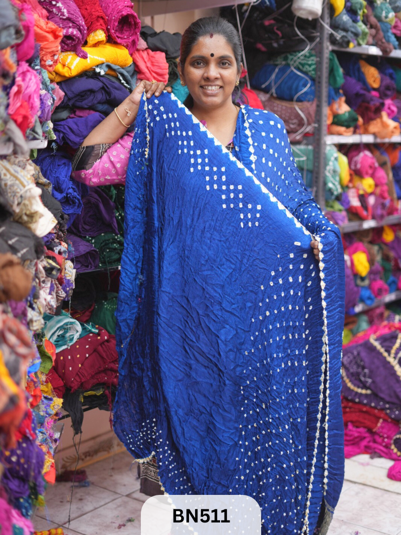 SEMI TISSUE WITH MAKDI PALLU - LADGI PATTA