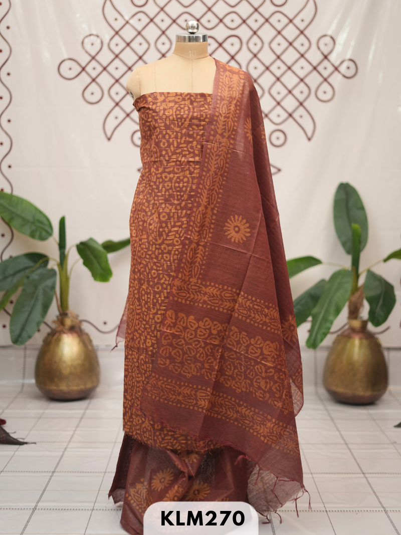 Bhagalpur Semi Tussar 3 pcs salwar set