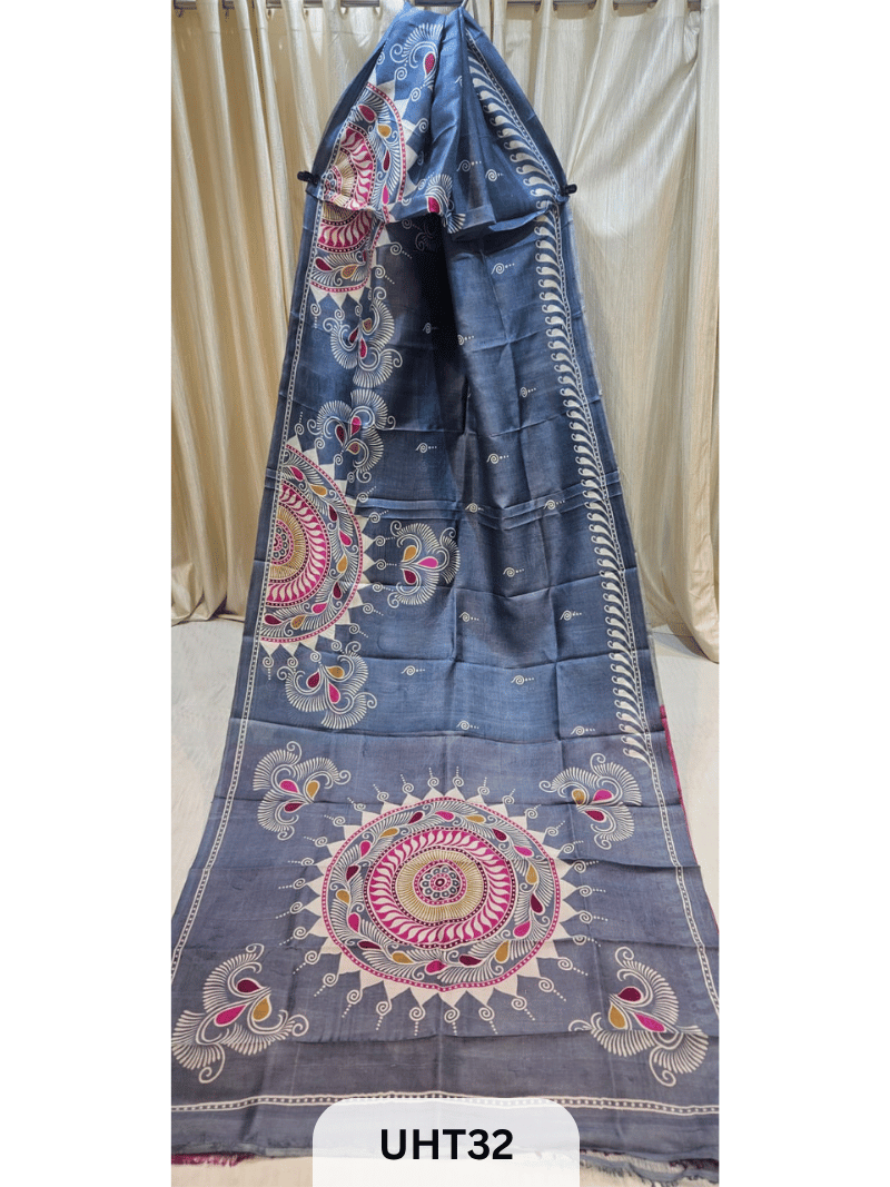 PURE MURSHIDABAD HANDPAINTED SAREE