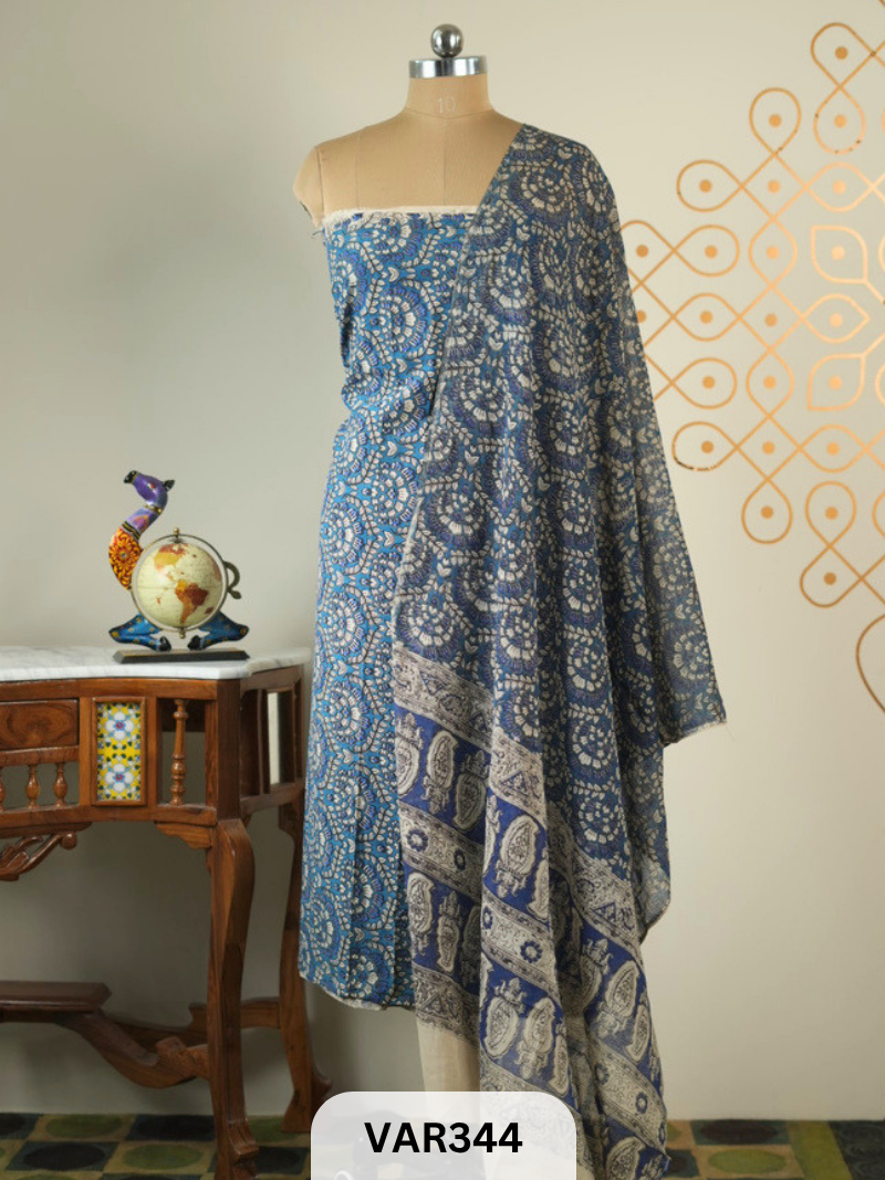 KALAMKARI COTTON-2 PCS-TOP & DUPPATA