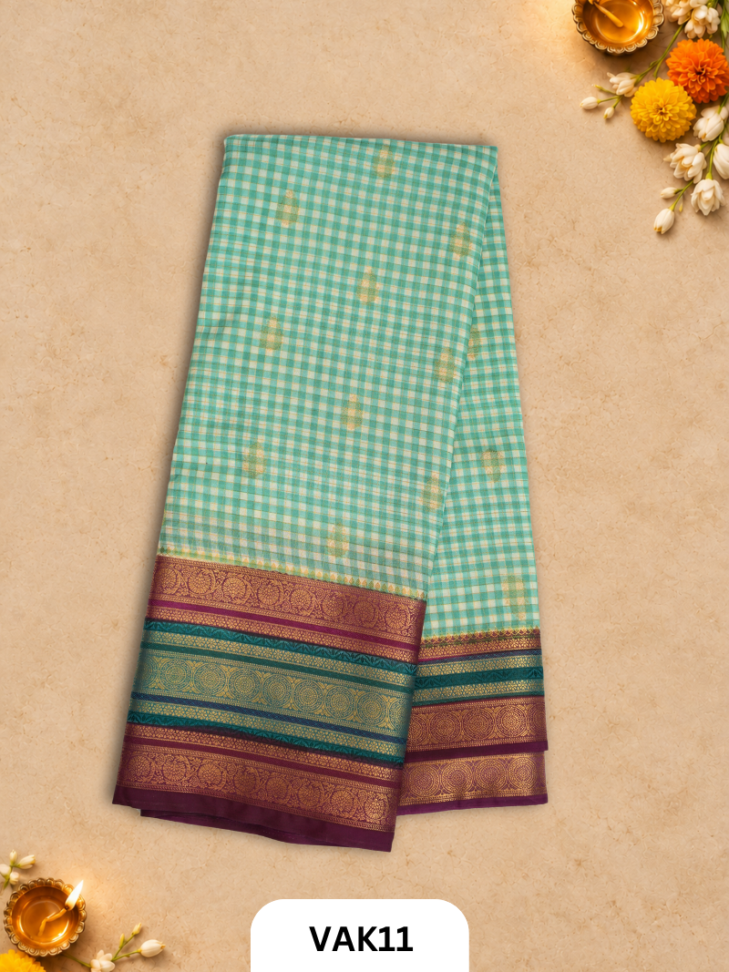 Banarasi Viscose Checked Saree