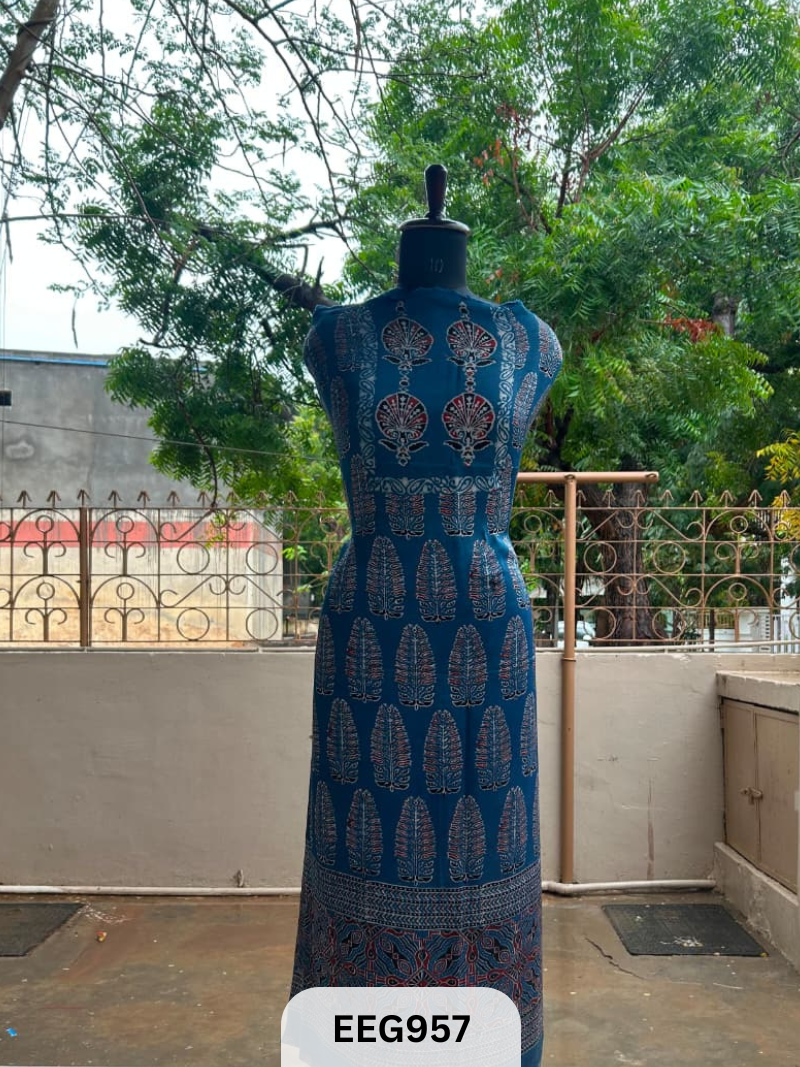 MODAL AJRAKH HANDBLOCK PRINT TOP -2.5MTR