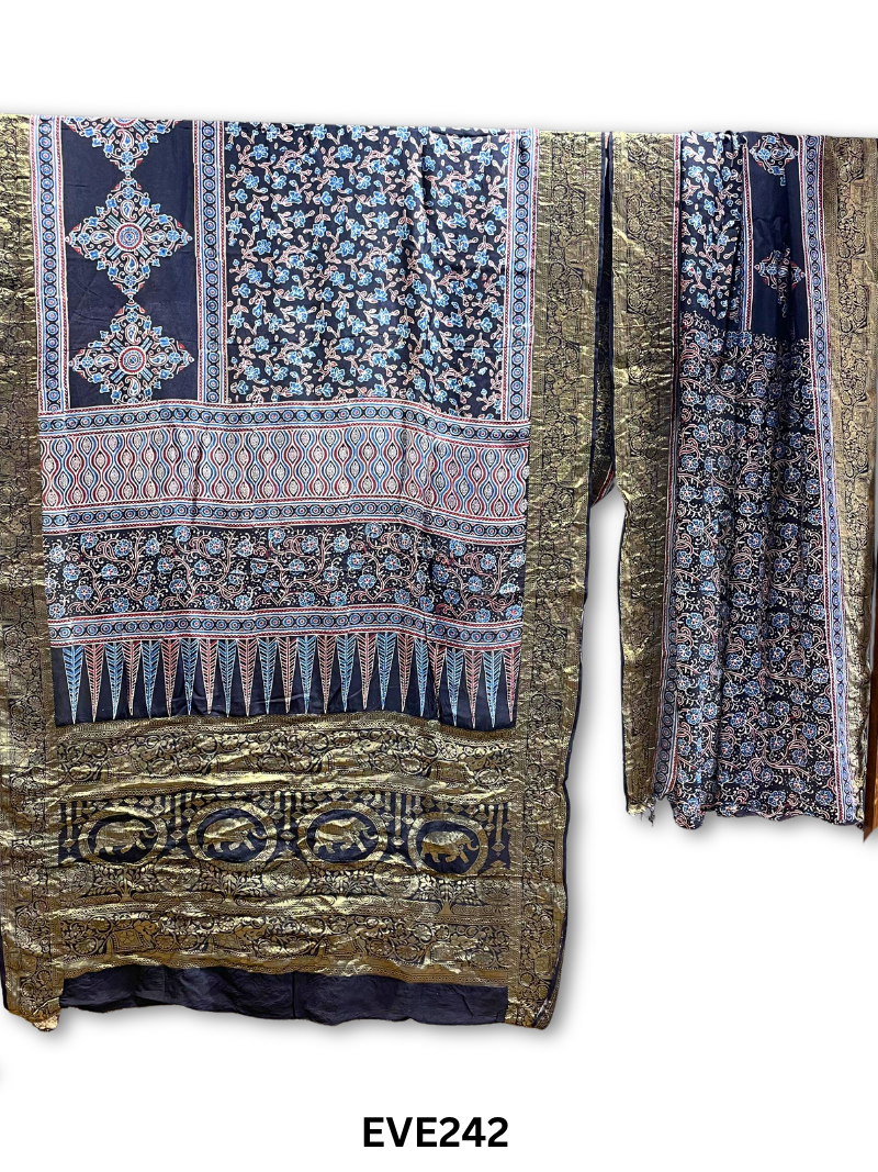 Dola Silk Ajrakh Saree