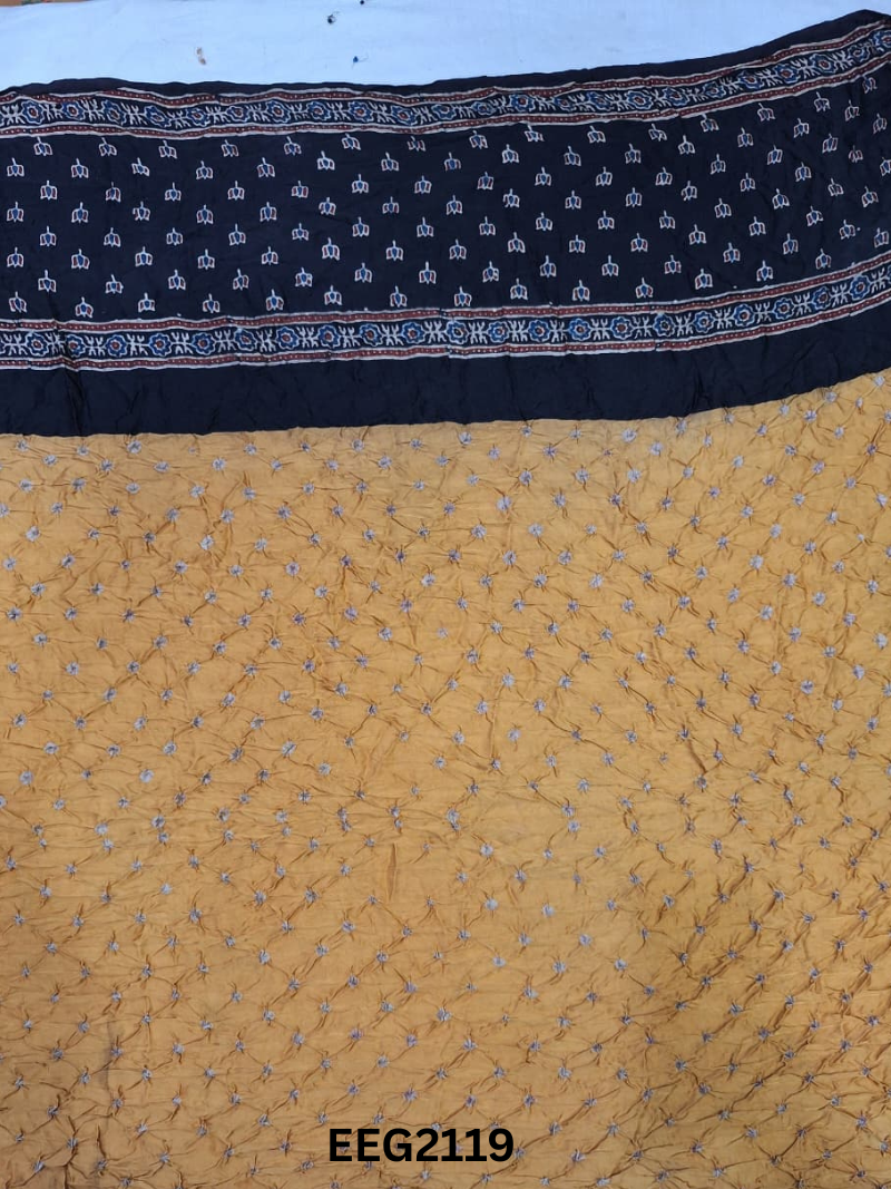 MODAL AJRAKH PRINT WITH BANDHEJ RUNNING FABRIC-1MTR