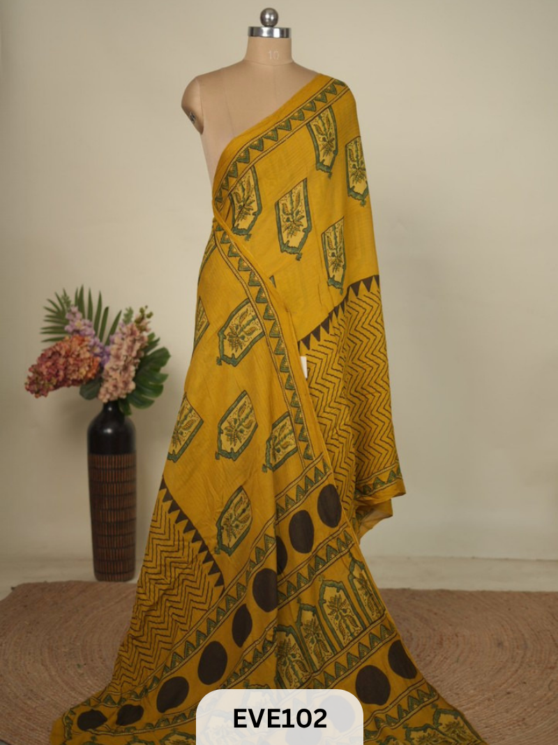 CHINON CHIFFON AJRAKH HANDBLOCK