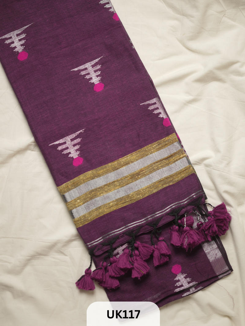 LINEN JAMDANI SAREE