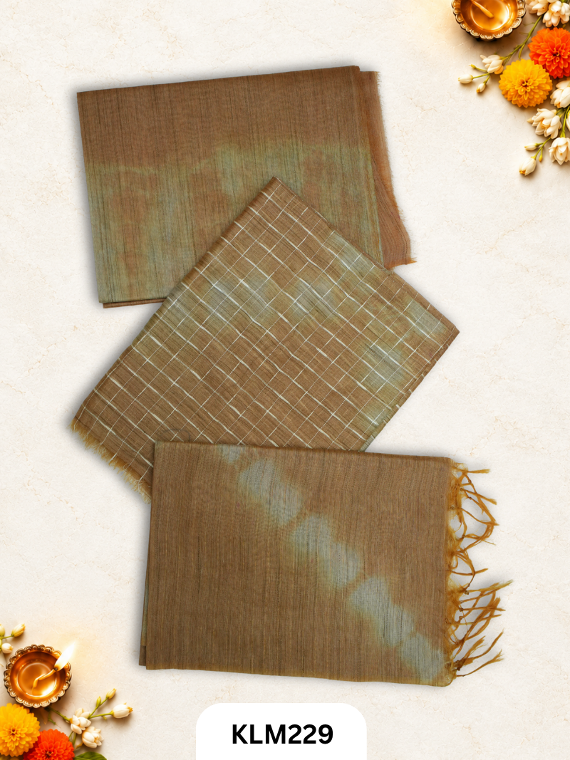 Semi Tussar Salwar Unstitched 3Pc Set