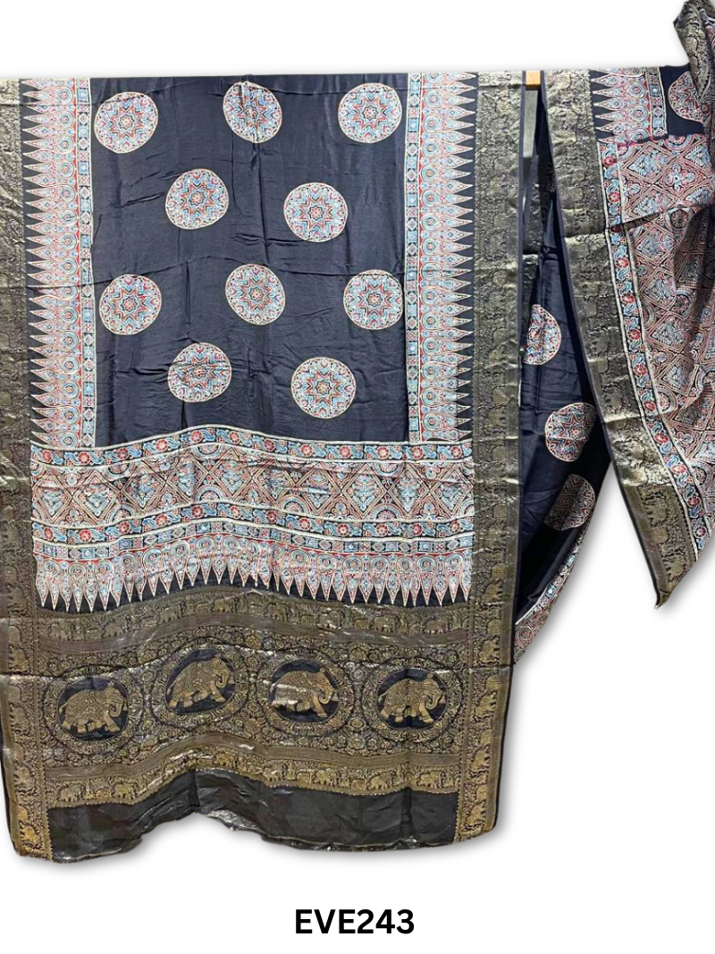 Dola Silk Ajrakh Saree