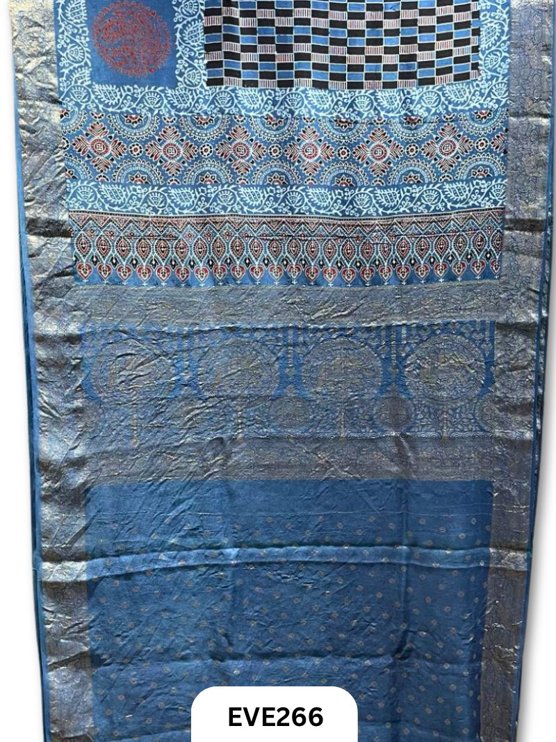 Dola Silk Ajrakh Saree