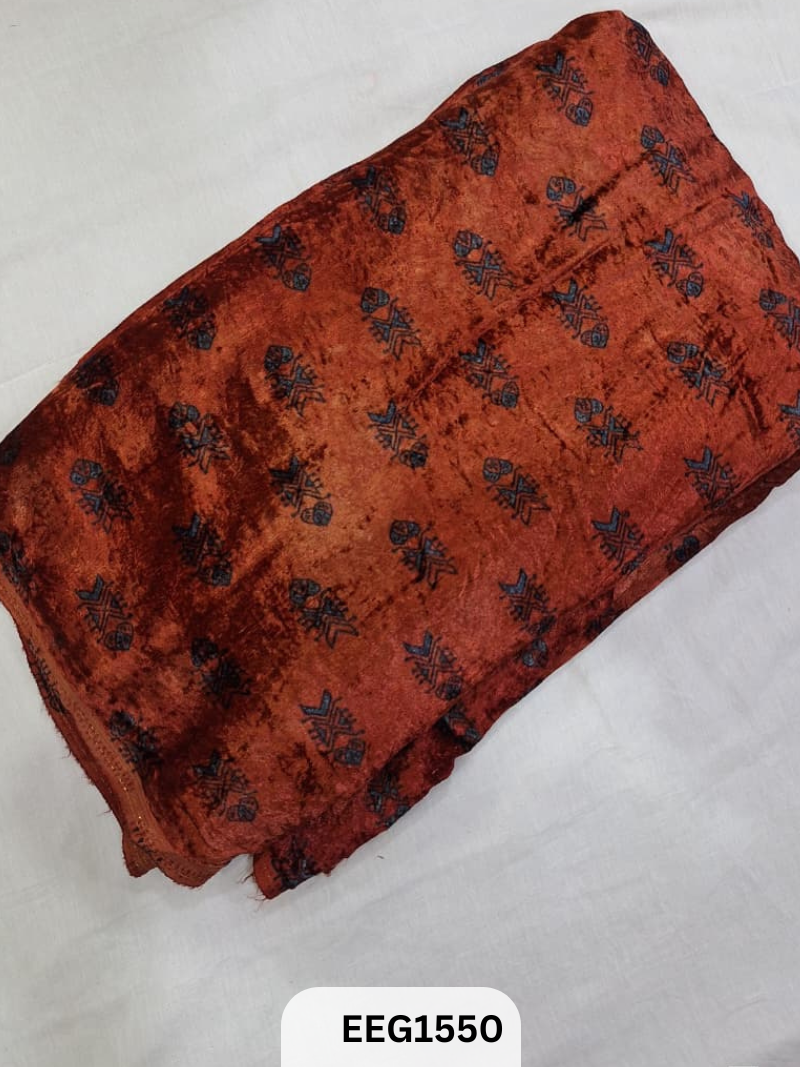 VELVET AJRAKH PRINT FABRIC-1MTR