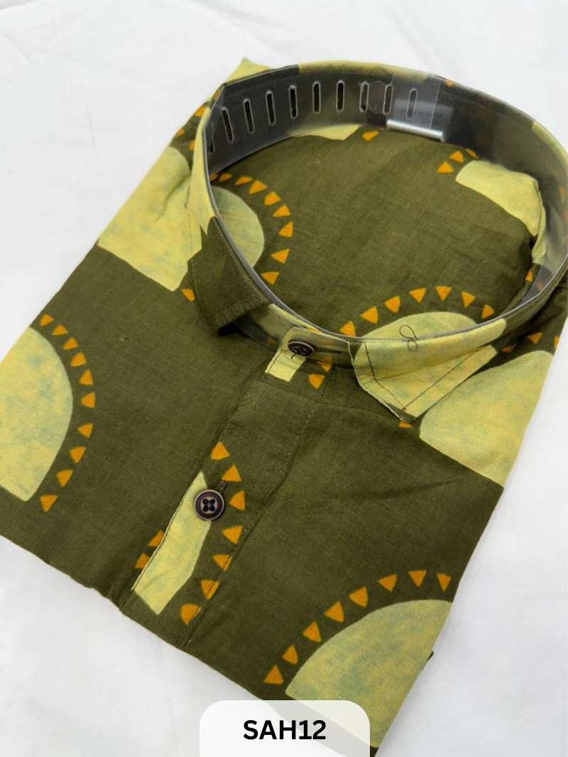 PRINTED MENS HALF SLEEVES SHIRTS WITH SINGLE POCKET
