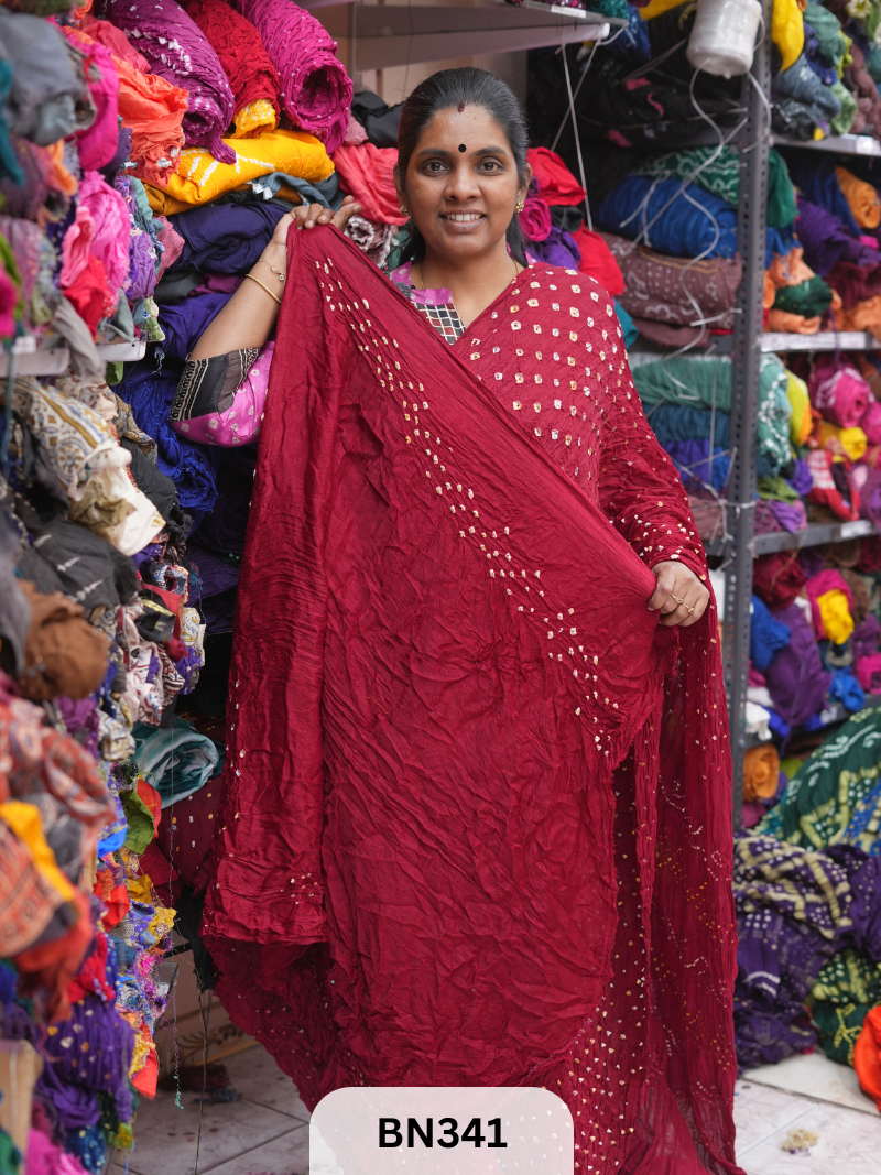 PLAIN MODAL GAJI HAND BANDHEJ - BEST BUY*