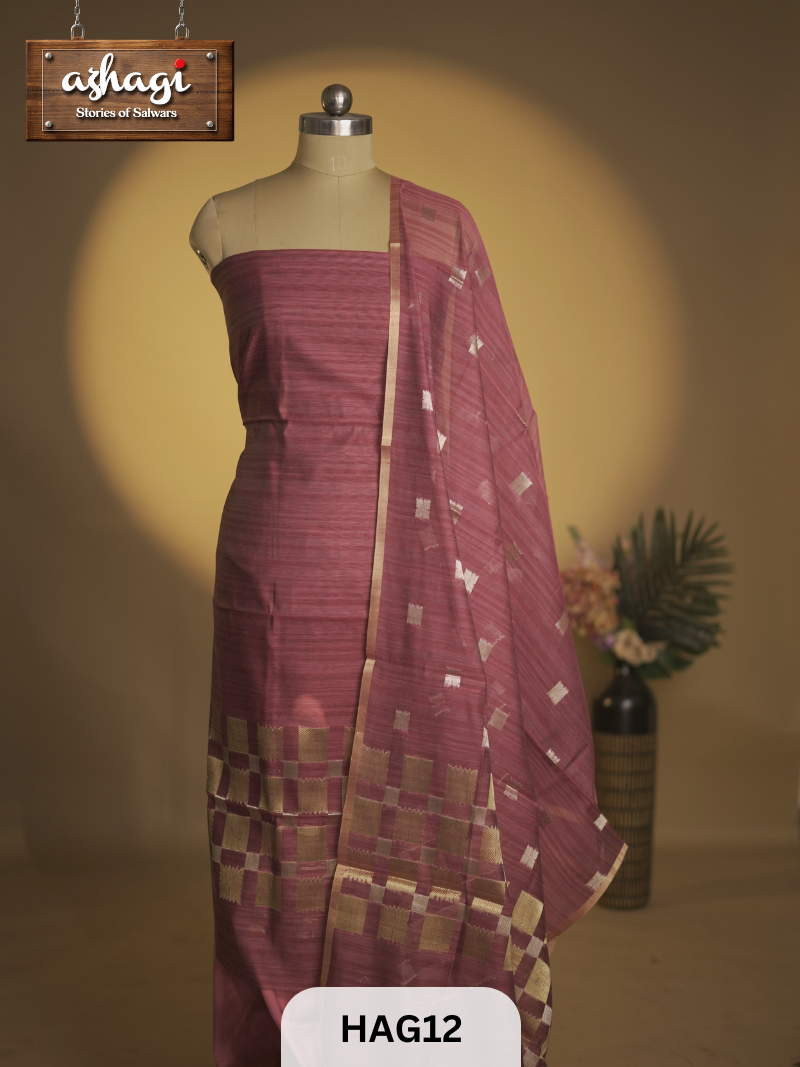 CHANDERI 3PCS SALWAR SUIT - UNSTITCHED SUIT