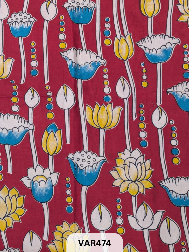 Kalamkari Hand printed - Fabric -1mtr