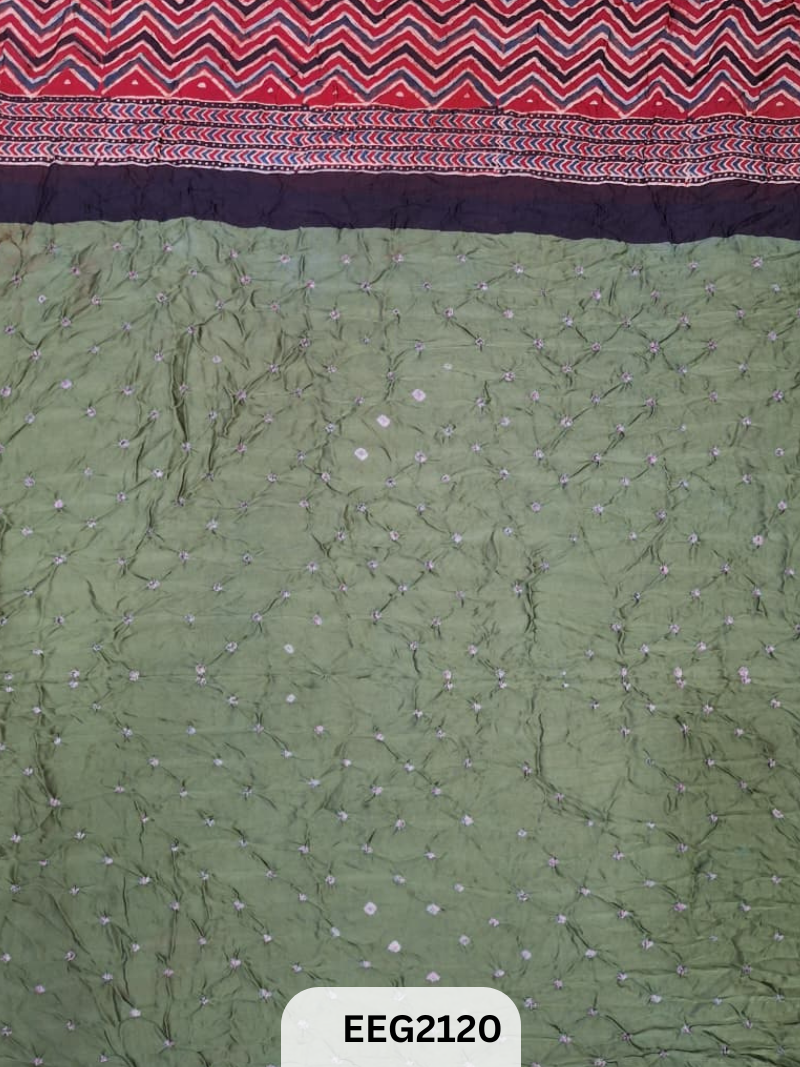 MODAL AJRAKH PRINT WITH BANDHEJ RUNNING FABRIC-1MTR