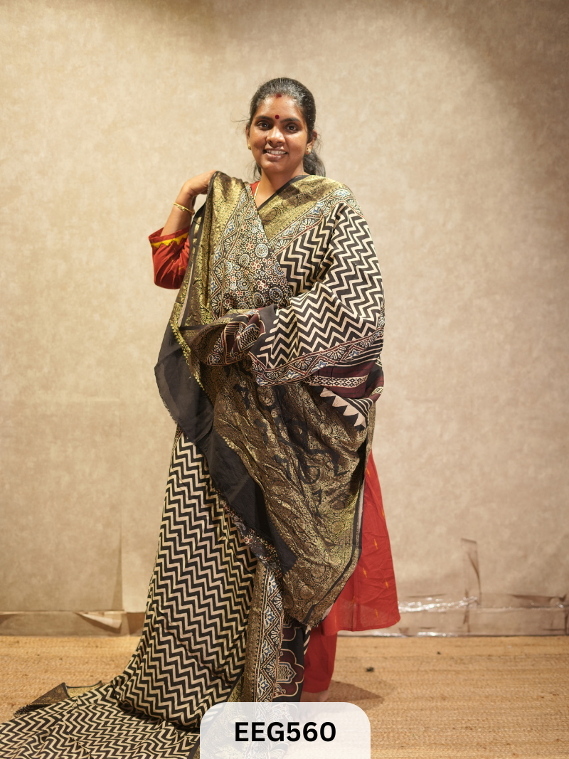 AJRAKH DOLA SILK SAREE