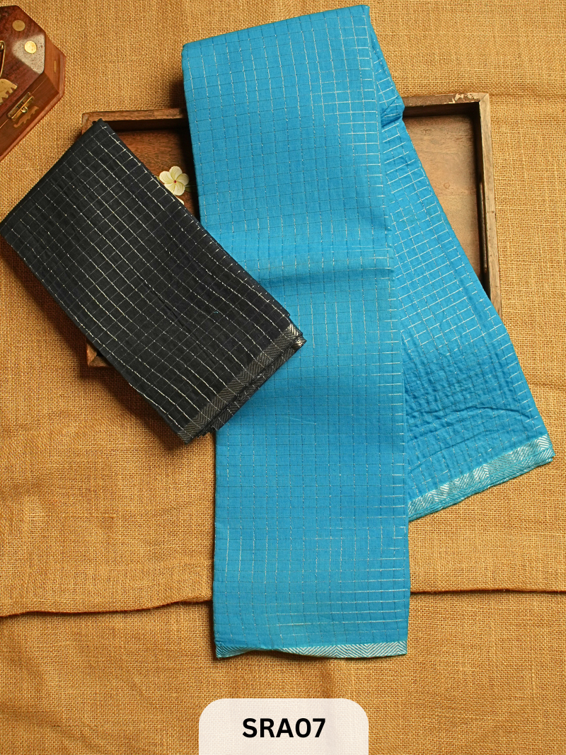 SUNGUDI COTTON SAREE WITH BLOUSE