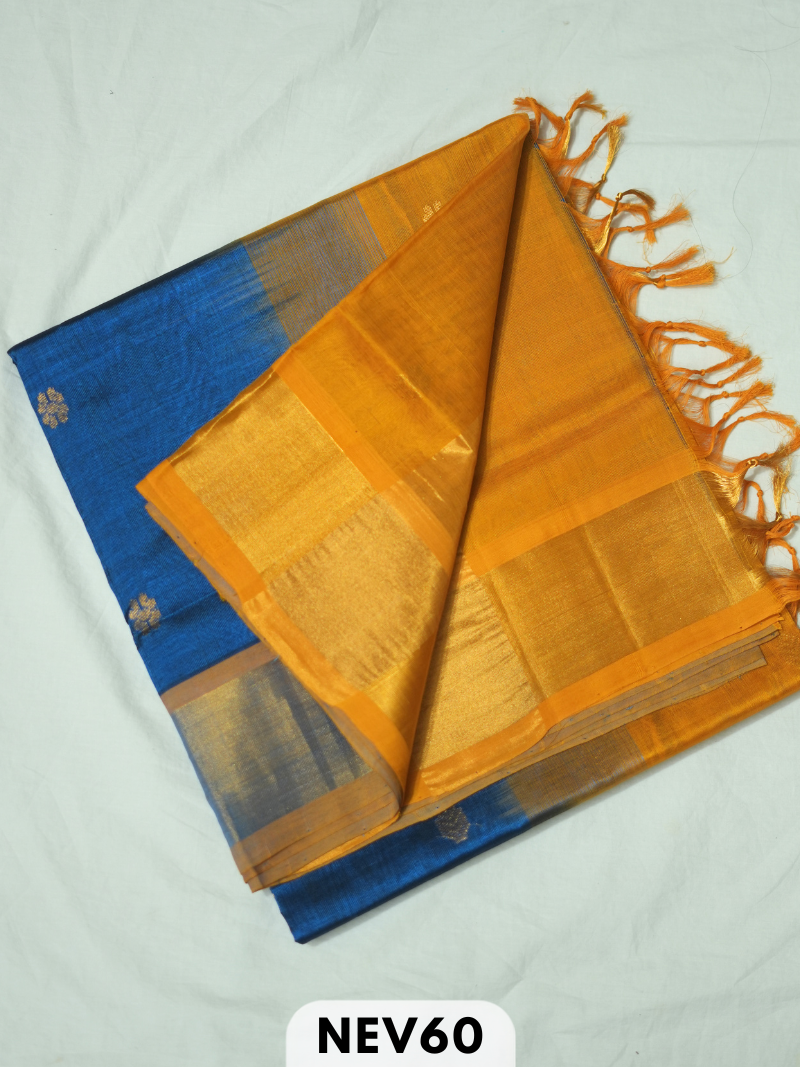 TISSUE BORDER WITH BODY BUTTA SILK COTTON SAREE