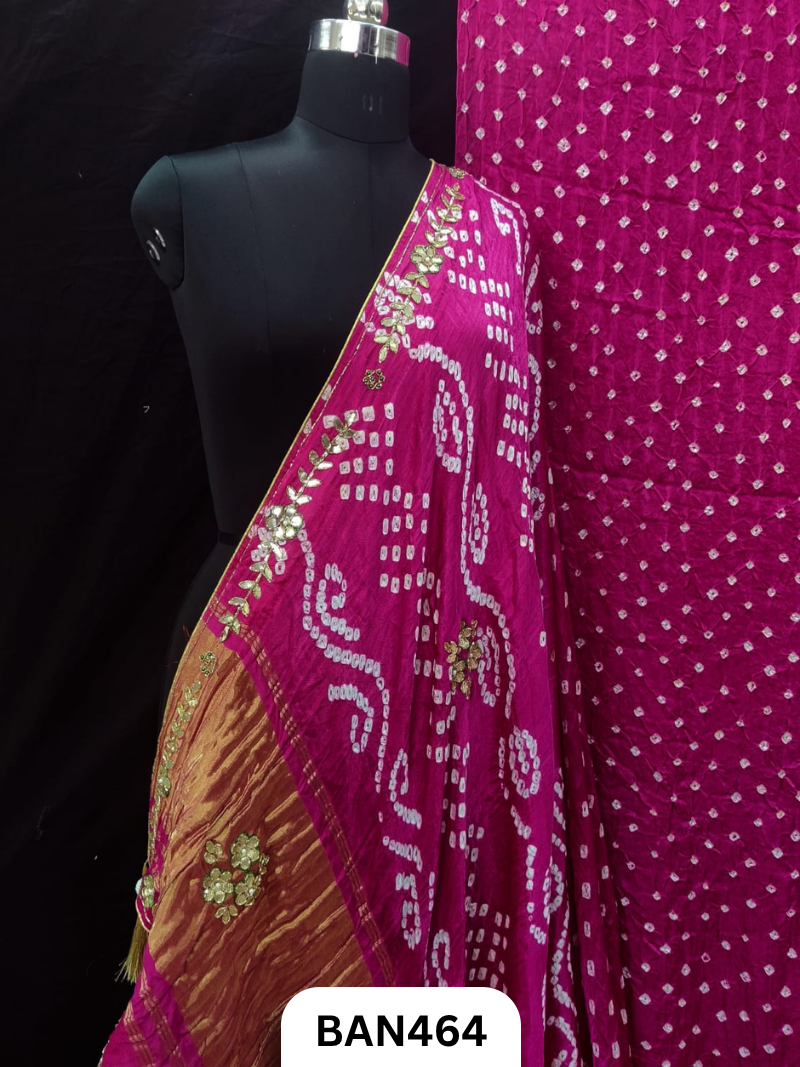Semi Gaji SilkTissue Pallu Star Saree With Edging