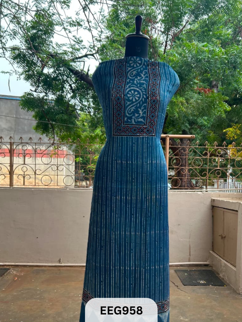 MODAL AJRAKH HANDBLOCK PRINT TOP -2.5MTR