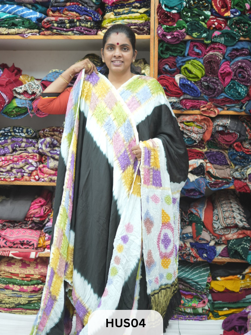 PURE MODAL WITH CHECKS MULTI COLOUR BORDER