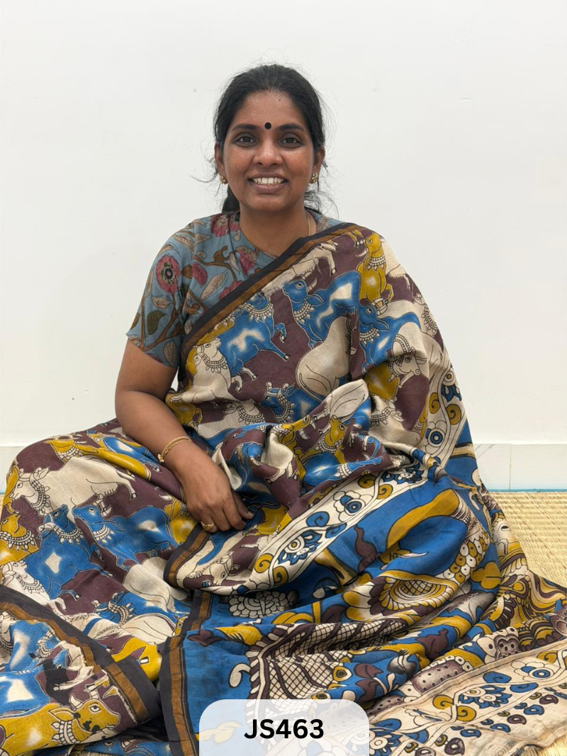 KALAMKARI X CHANDERI SILK FUSION SAREE