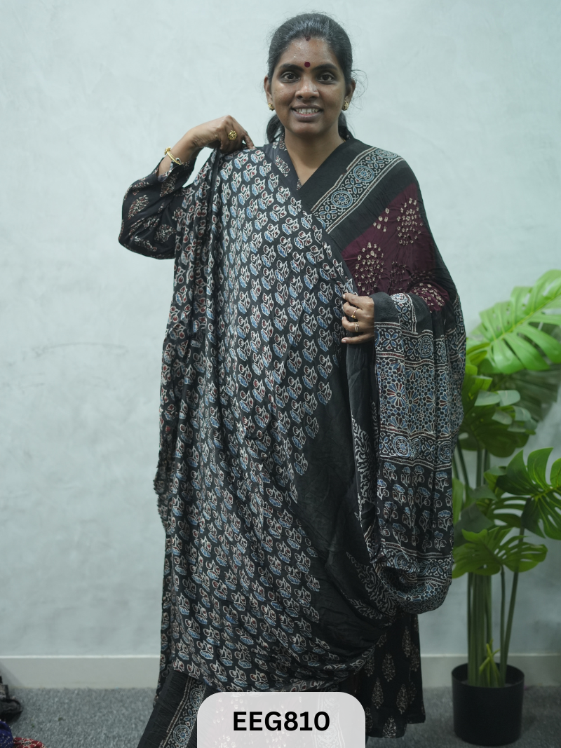 MODAL AJRAKH BANDHEJ SAREE