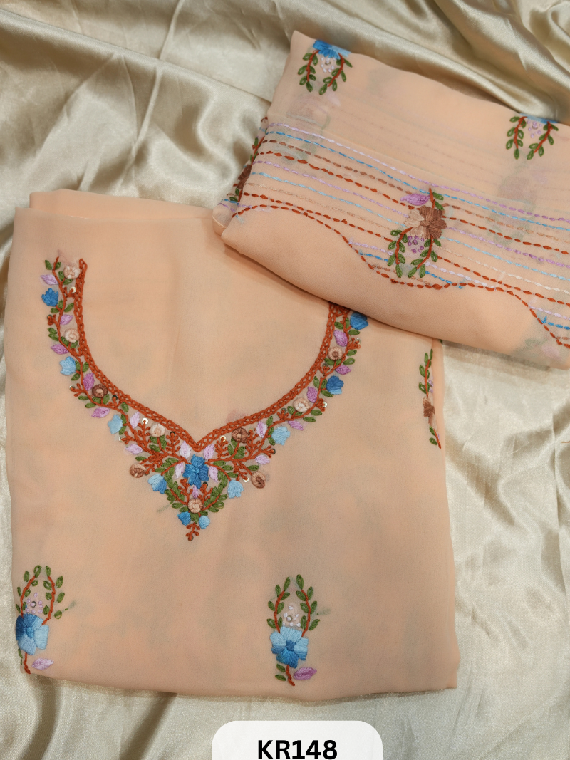 GEORGETTE SALWAR SUIT WITH BULLION | KANTHA KNOT