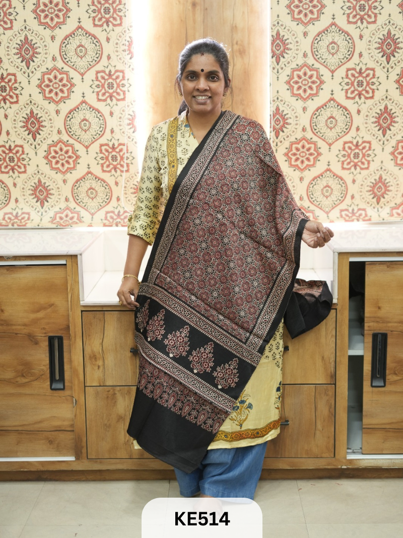 MASHRU HANDBLOCK PRINT STOLE