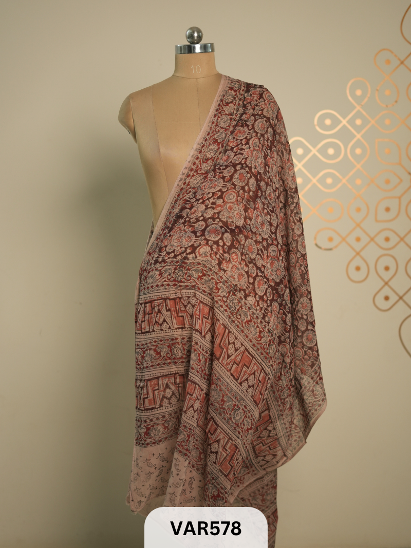kalamkari cotton border duppatta + shipping