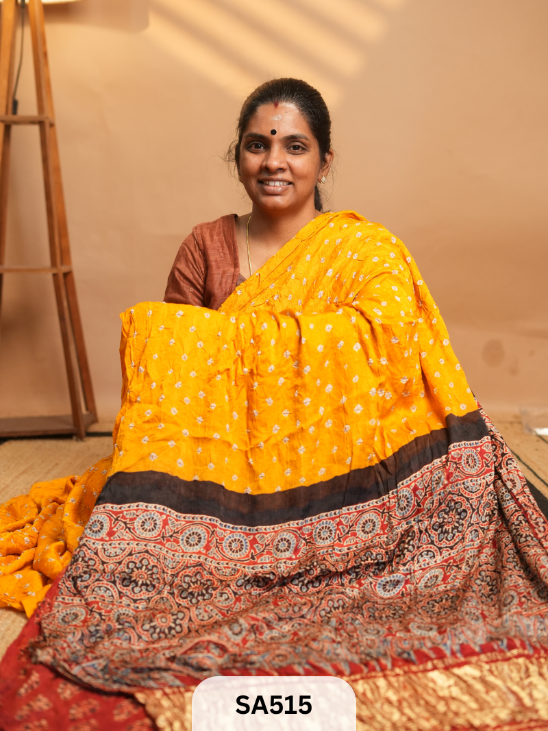 MODAL SILK WITH BANDHINI WORK
