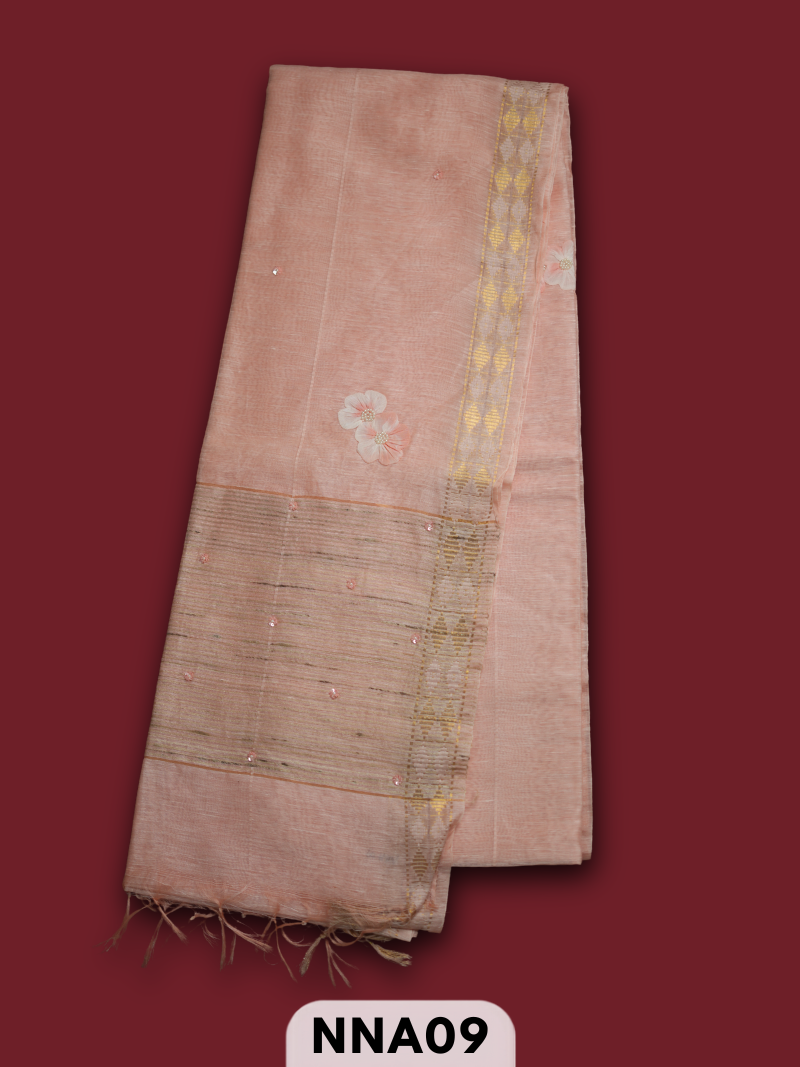 PURE TUSSAR DESIGNER PIECE SAREE