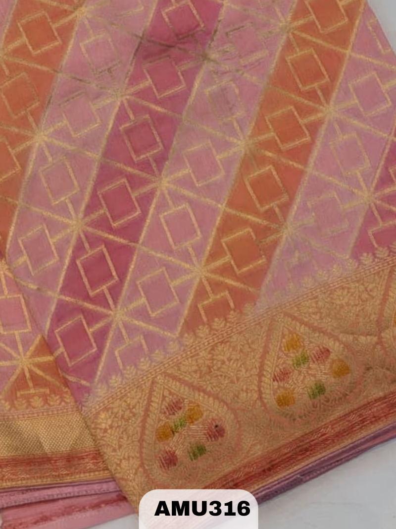 BANARAS RUSSIAN SILK SAREE WITH PRINTED