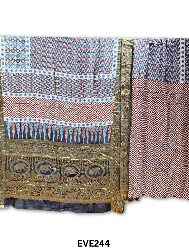 Dola Silk Ajrakh Saree