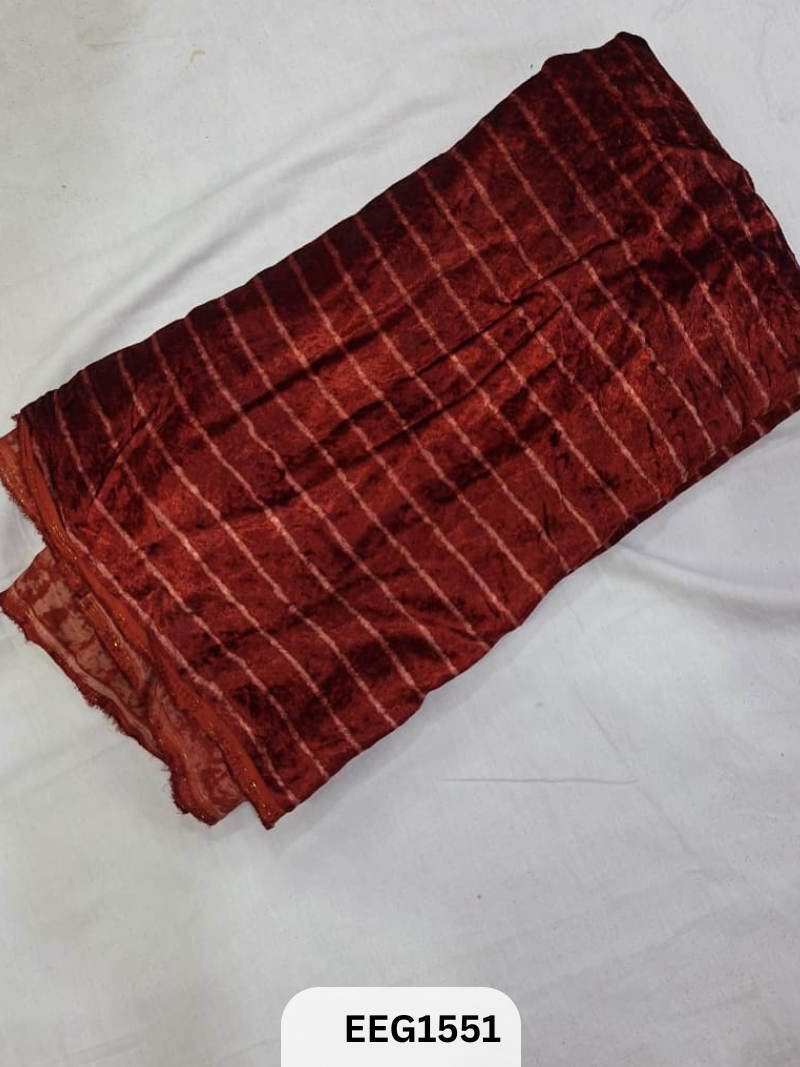 VELVET AJRAKH PRINT FABRIC-1MTR